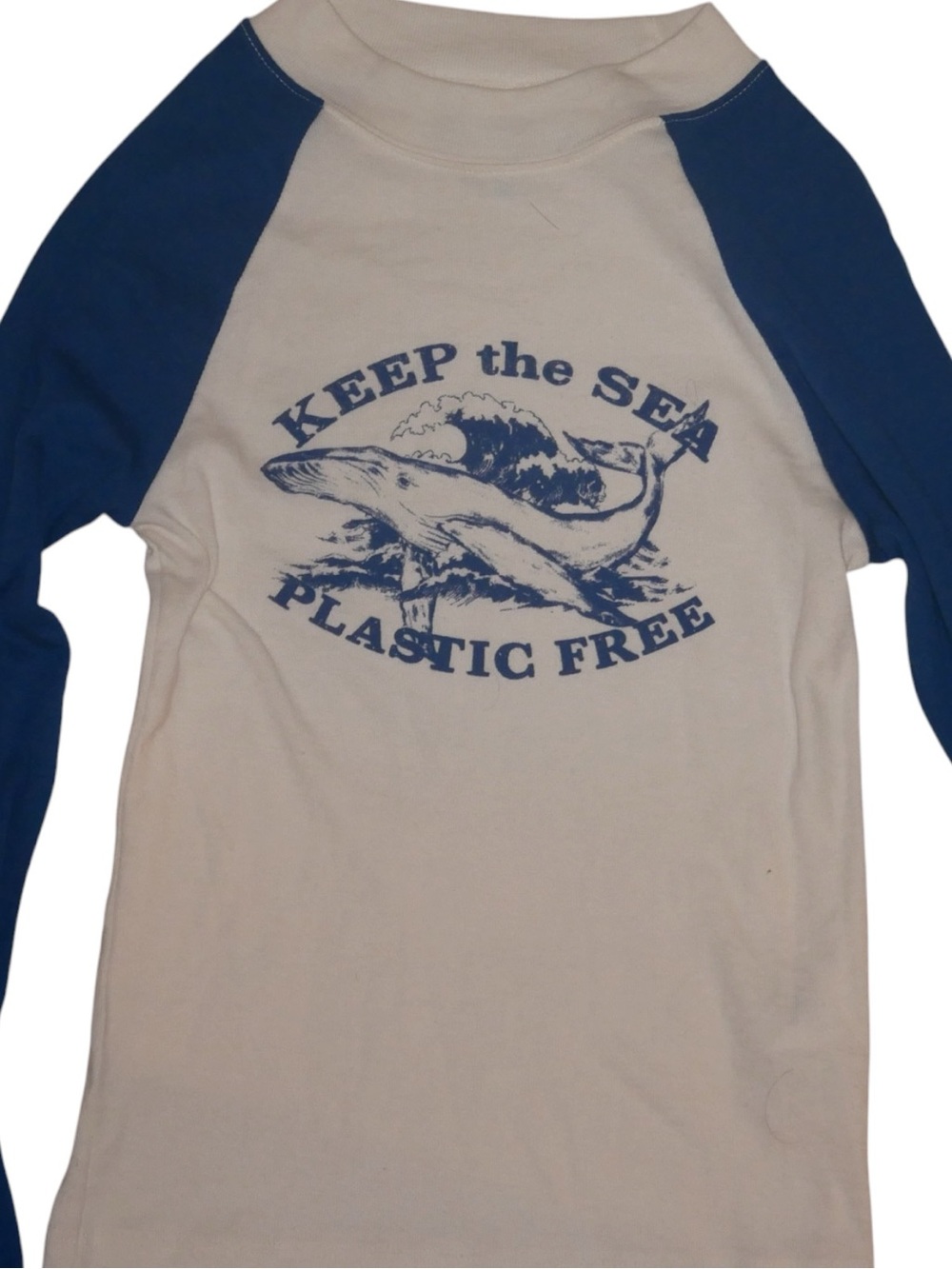 🌊 Urban Outfitters “Keep The Sea Plastic Free” graphic raglan tee. NWOT
